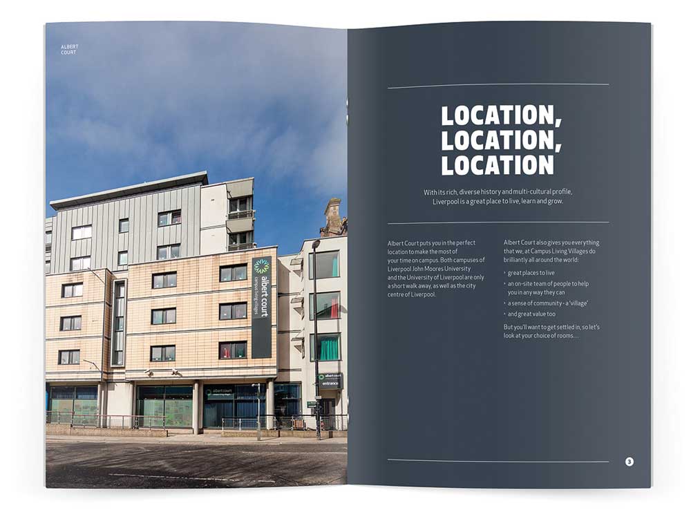Brochure design for Campus Living Villages